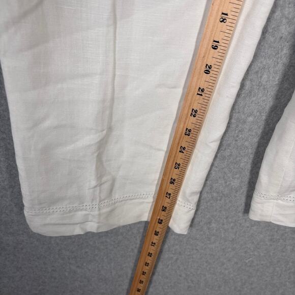 Emma James Linen Pants 10P Baggy Lined Trouser Eyelet Grandma Classic Nautical - Picture 7 of 13